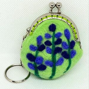 Lavender Handmade Wool Felt Coin Purse